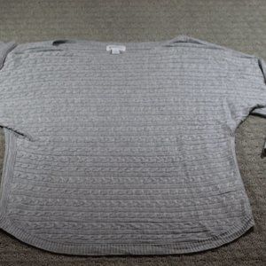 Classy! Market & Spruce Size Small Grey Cable Knit Sweater
